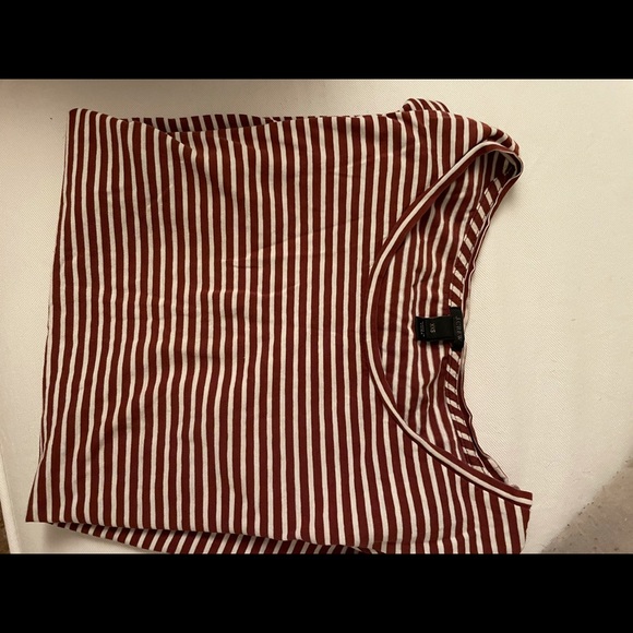 Jcrew cap sleeve tshirt, brown and cream stripe. - Picture 3 of 3